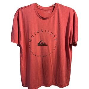 Quicksilver Men’s L Red Short Sleeve Cotton The Mountain & Wave T-Shirt